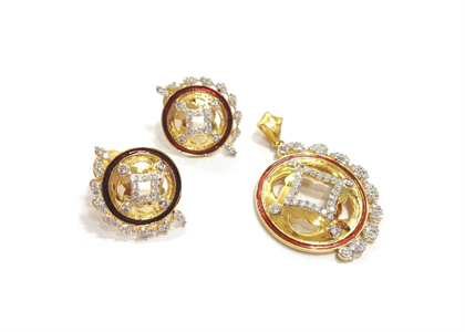 Gold Plated | CZ Studded Pendant Sets